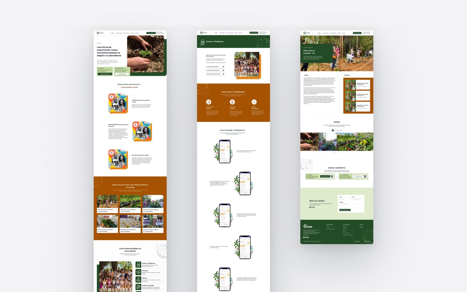 Páginas do site em Webflow